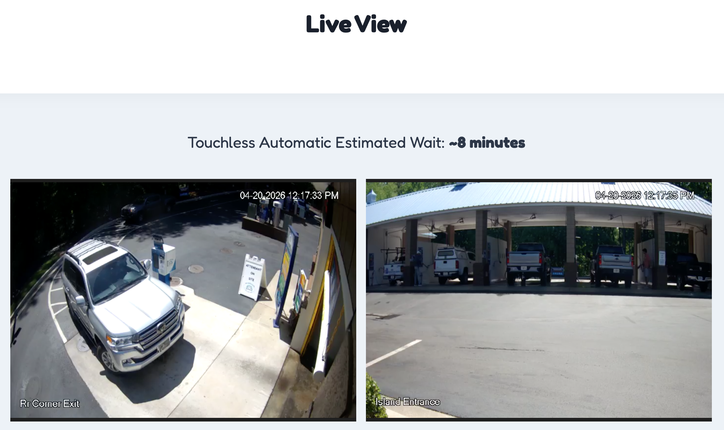 Live car wash bay view